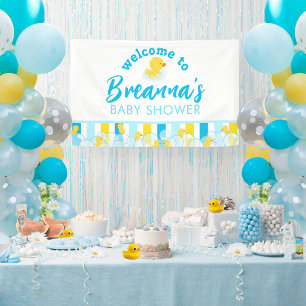 Boy Rubber Duck Baby Shower Hanging Welcome Banner