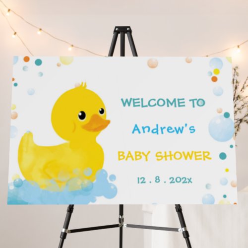 Boy Rubber Duck Baby Shower Welcome Foam Board