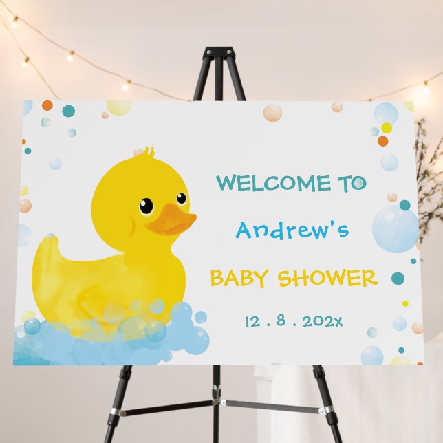 Boy Rubber Duck Baby Shower Welcome Foam Board (In Situ (Stand))
