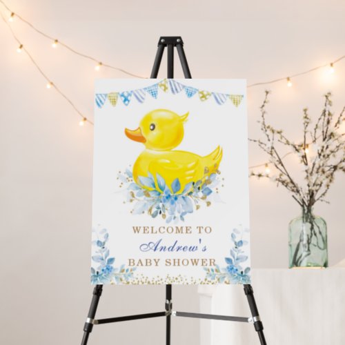 Boy Rubber Duck Baby Shower Welcome Template Foam Board