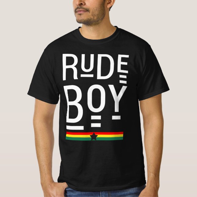 Boy Rude Vibes Good Only Rasta Reggae Roots T-Shirt (Front)