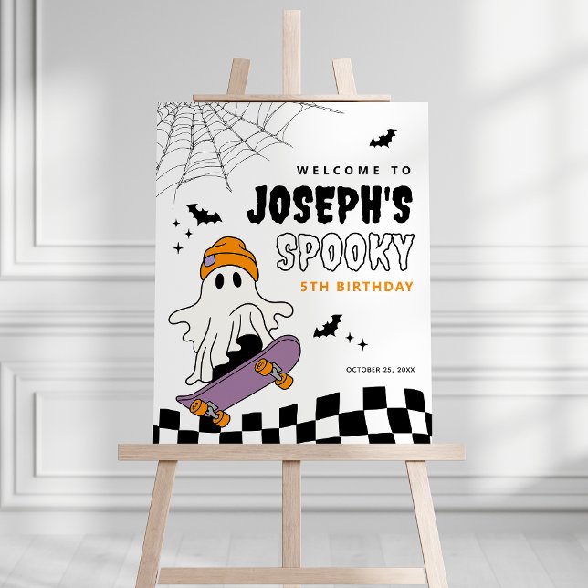Boy’s Spooky Halloween Birthday Welcome Sign (Creator Uploaded)