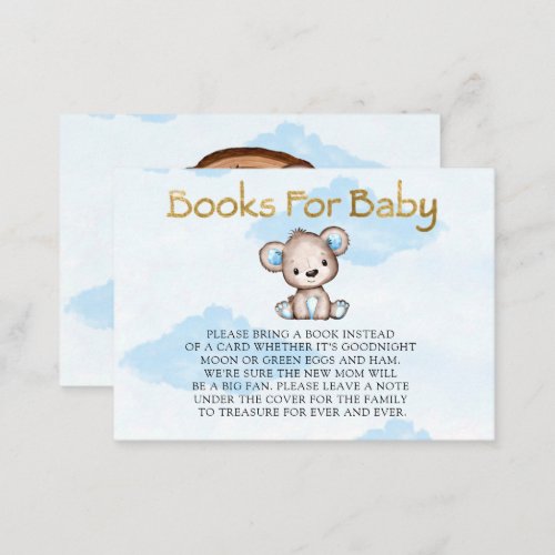Boyâs Watercolor Teddy Bear Books For Baby Business Card