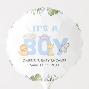 Boy Safari Animal Baby Shower Balloon