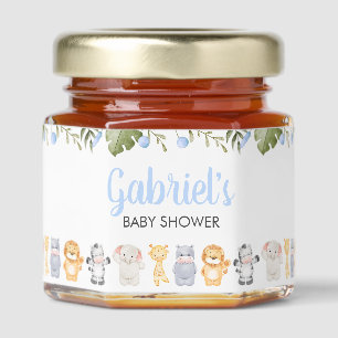 Boy Safari Animal Baby Shower Honey Jar Favors