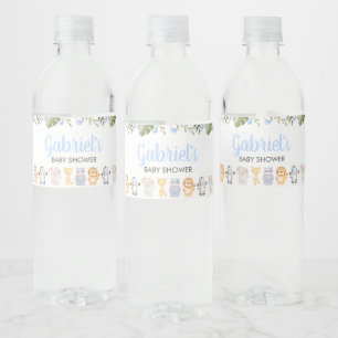 Boy Safari Animal Baby Shower Water Bottle Label