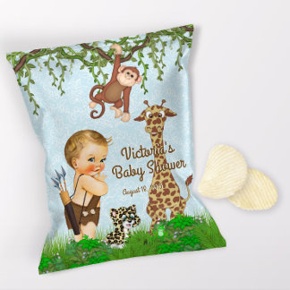 Boy Safari Animals Baby Shower Chip Bag Wrapper