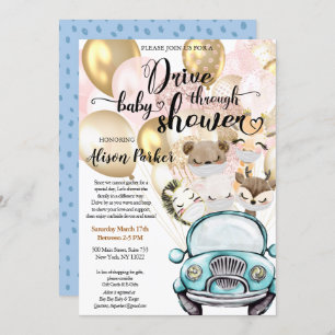 Boy Safari Animals Jungle Drive by Baby Shower Inv Invitation