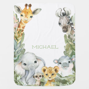 Boy Safari Baby Blanket
