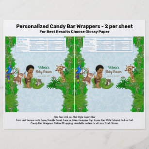 Boy Safari Baby Shower Candy Bar Wrapper