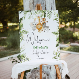Boy safari baby shower welcome foam board