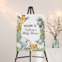 Boy Safari Baby Shower Welcome Sign