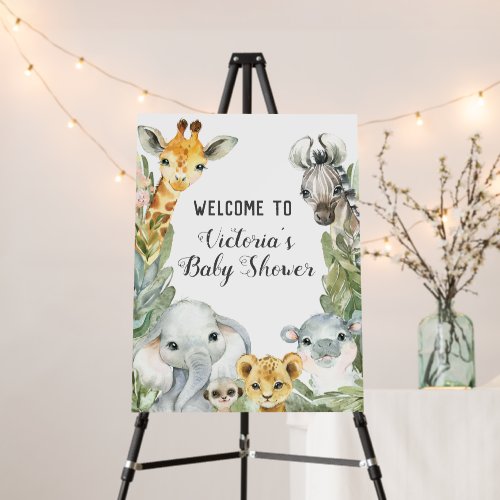 Boy Safari Baby Shower Welcome Sign