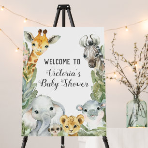 Boy Safari Baby Shower Welcome Sign