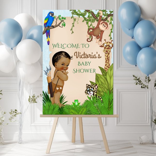 Boy Safari Baby Shower Welcome Sign 2 (Boy safari baby shower welcome sign. Simply add your event details.)