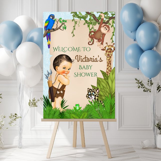 Boy Safari Baby Shower Welcome Signs  (Boy safari baby shower welcome sign. Simply add your event details.)