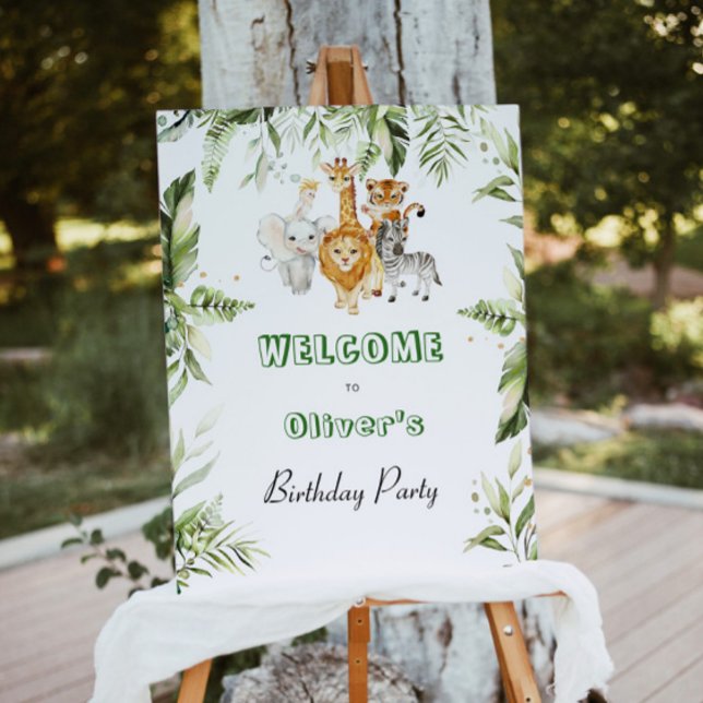 Boy safari birthday welcome foam board (Creator Uploaded)