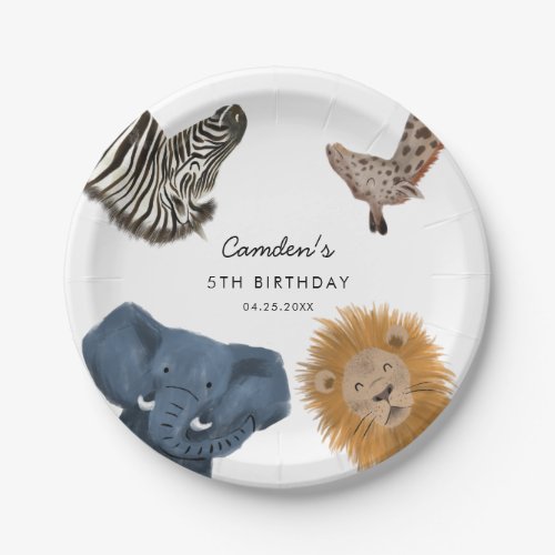 Boy Safari Zoo Animals Birthday Party  Paper Plates