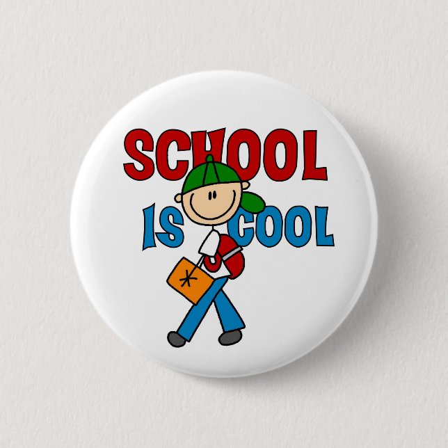 Boy School is Cool Pinback Button (Front)