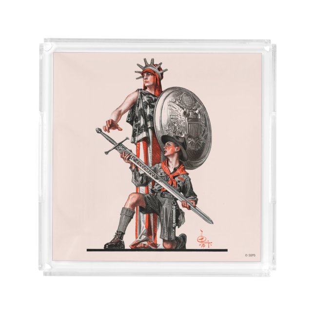 Boy Scout and Liberty Acrylic Tray (Front)