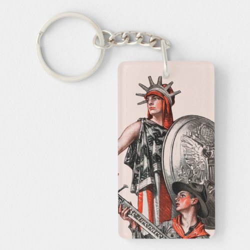 Boy Scout and Liberty Keychain