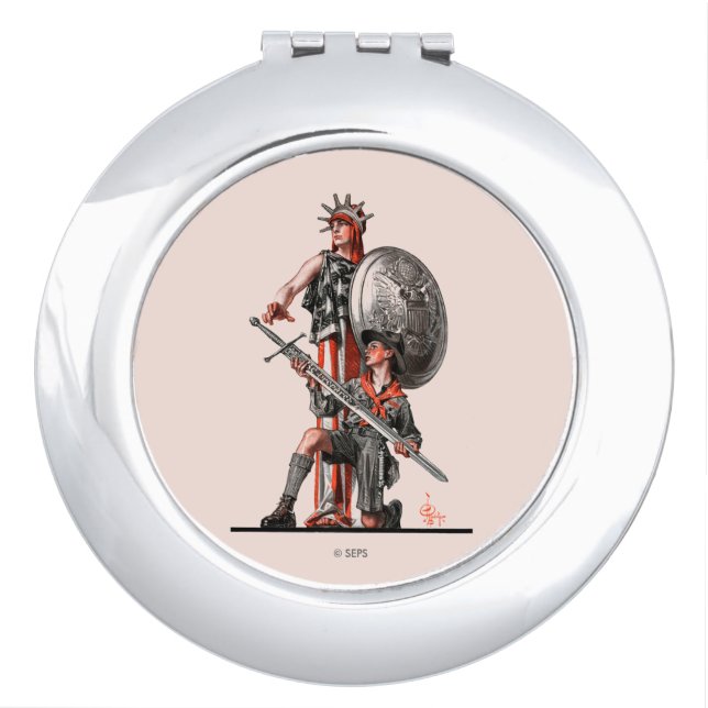Boy Scout and Liberty Mirror For Makeup (Front)