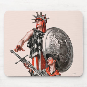 Boy Scout and Liberty Mouse Pad