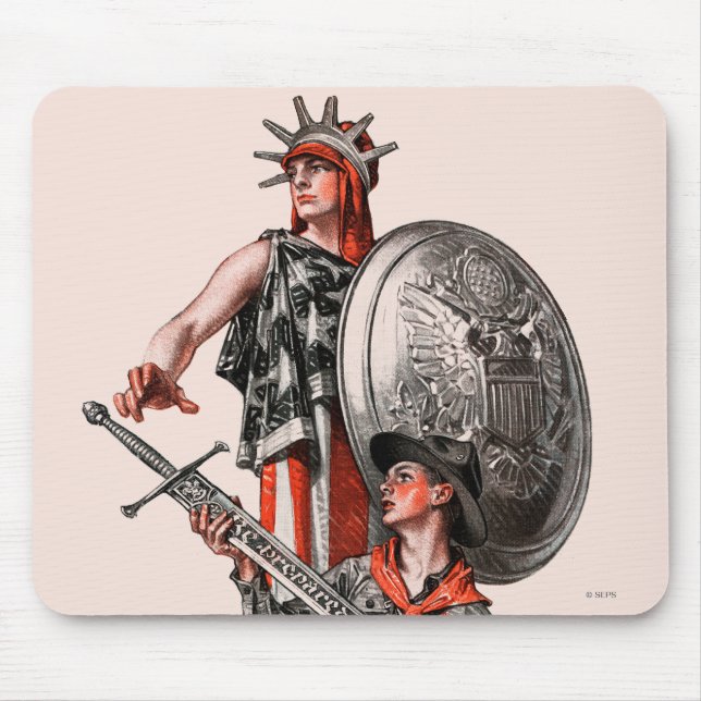 Boy Scout and Liberty Mouse Pad (Front)