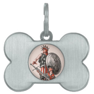 Boy Scout and Liberty Pet Name Tag