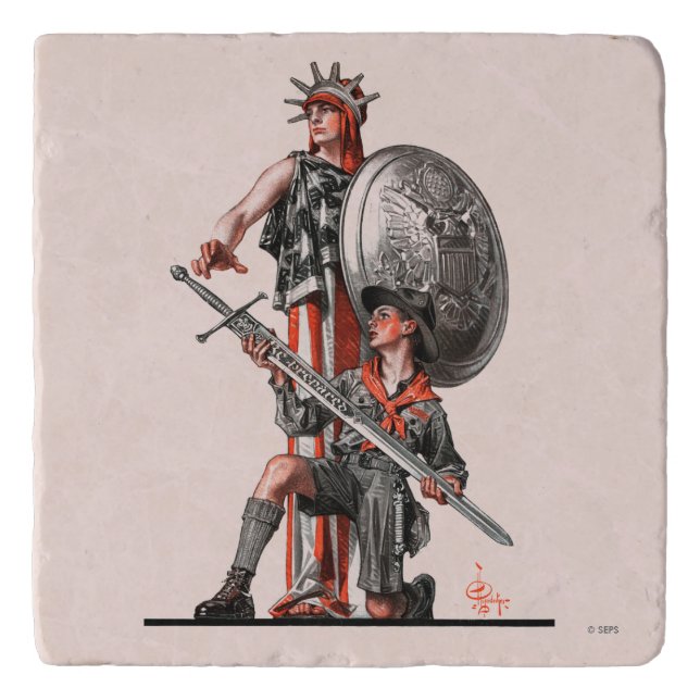 Boy Scout and Liberty Trivet (Front)