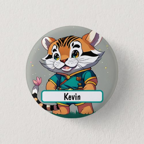 Boy Scout Tiger Cub Button With Custom Nametag