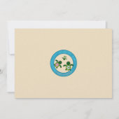BOY Sea TURTLE Baby Shower Invite BLUE (Honu) 281 (Back)