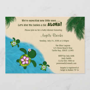 BOY Sea TURTLE Baby Shower Invite TWIN (Honu) 02C
