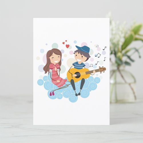 Boy Serenading Girl Invitation