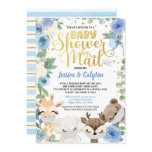 Boy Shower By Mail Pandemic Woodland Animals Mask Invitation Boy Shower By Mail Pandemic Woodland Animals Mask Invitation