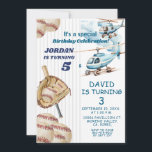 Boy Sibling Baseball and Airplane Joint Birthday Invitation<br><div class="desc">Sibling Birthday Invitation, 
Boy Sibling Baseball and Airplane Joint Birthday
Can be used for the birthday of any age invitation</div>