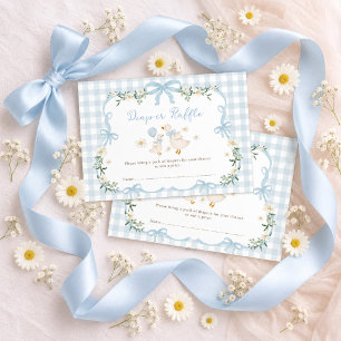 Boy Silly Goose Coquette Blue Bow Diaper Raffle Enclosure Card