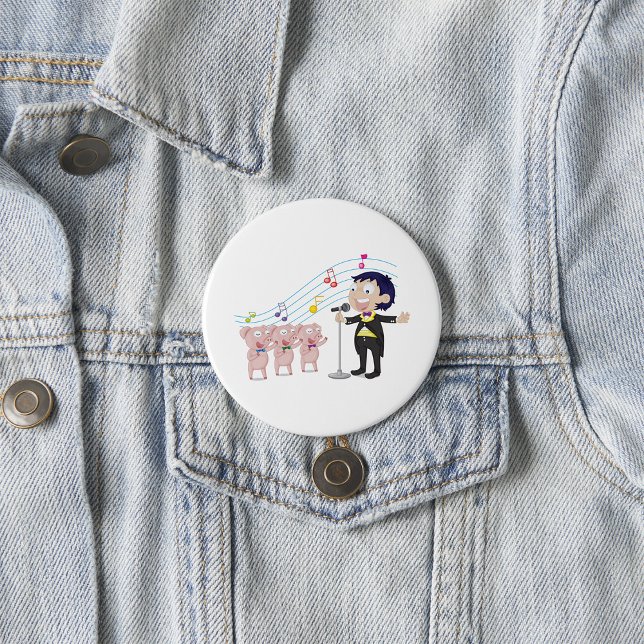 Boy Singing with Three Pigs Choir Button (Creator Uploaded)