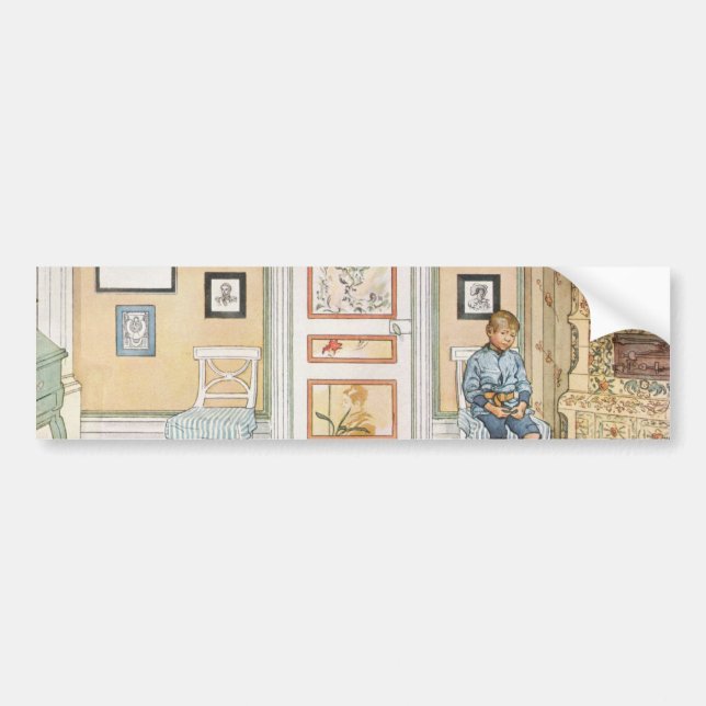 Boy Sitting in the Corner (by Carl Larsson) Bumper Sticker (Front)