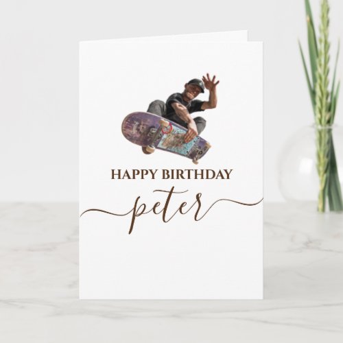 Boy Skateboarding Happy Birthday Card