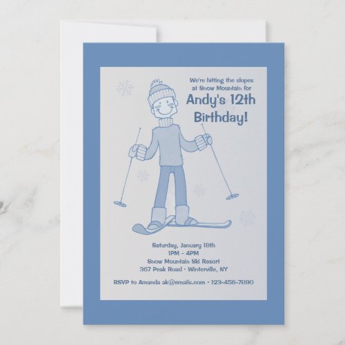 Boy Skier Invitation