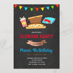 Boy sleepover party invitation