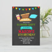 Boy sleepover party invitation (Standing Front)