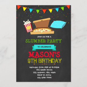 Boy sleepover party invitation