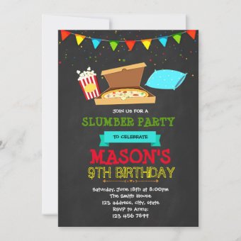 Boy Sleepover Party Invitation 