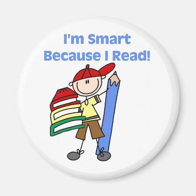 Boy Smart Because I Read Magnet (Front)