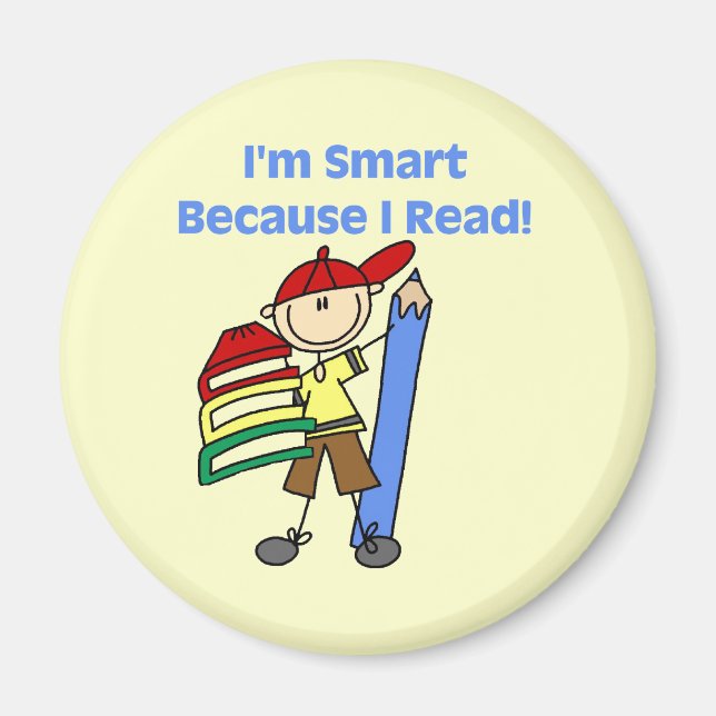 Boy Smart Because I Read Magnet (Front)