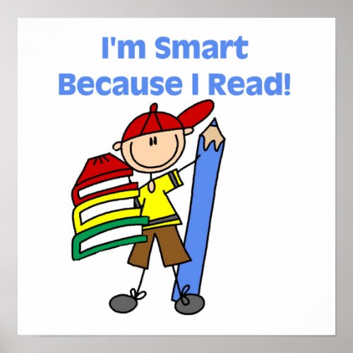 Boy Smart Because I Read Poster