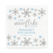 Boy Snowflake Baby Shower Napkins