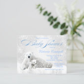 Boy Snowflake Winter Bear Baby Shower Invitations (Standing Front)